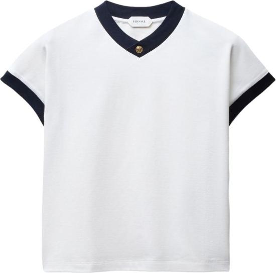 26FW 베르사체 반팔 티셔츠 10236971A178942W5H0 WHITE