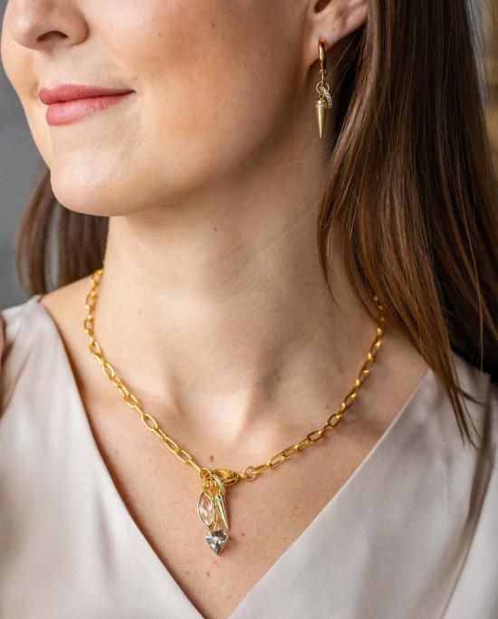  로니 폴 주얼리 목걸이/팬던트 마퀴즈 & 스파이크 드롭 목걸이 - LONI PAUL JEWELRY