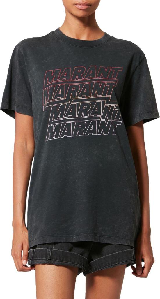 26SS 이자벨마랑 ZOELINE 조엘린 프린팅 반팔 티셔츠 TS0147FAB1N09E01OK BLACK - ISABEL MARANT
