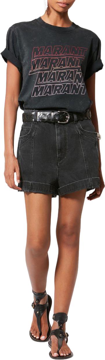 26SS 이자벨마랑 ZOELINE 조엘린 프린팅 반팔 티셔츠 TS0147FAB1N09E01OK BLACK - ISABEL MARANT