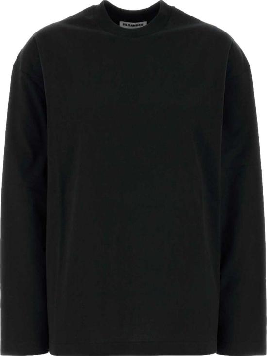 26FW 질샌더 긴팔 티셔츠 J02GC0174J20348001 BLACK