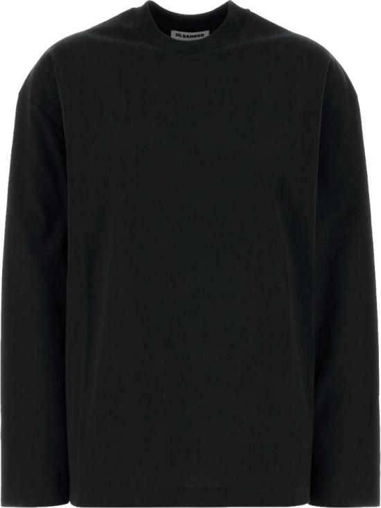 26FW 질샌더 긴팔 티셔츠 J02GC0174J20348001 BLACK