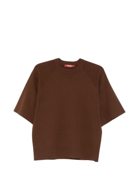 26SS 막스마라 스튜디오 반팔 티셔츠 2616361021600 MSTVELO004 BROWN - MAX MARA STUDIO