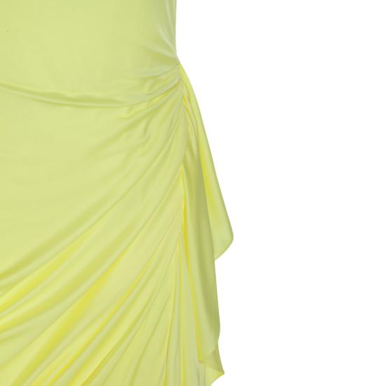26FW 베르사체 미디 원피스 1024692 1A124971Y970 PALE YELLOW - VERSACE
