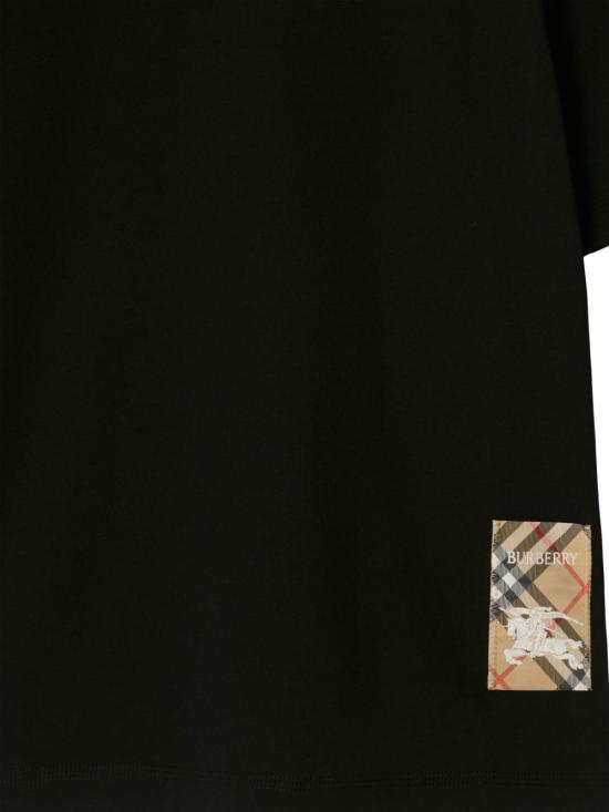 26SS 버버리 체크 라벨 코튼 티셔츠 8104883 A1189 BLACK - BURBERRY