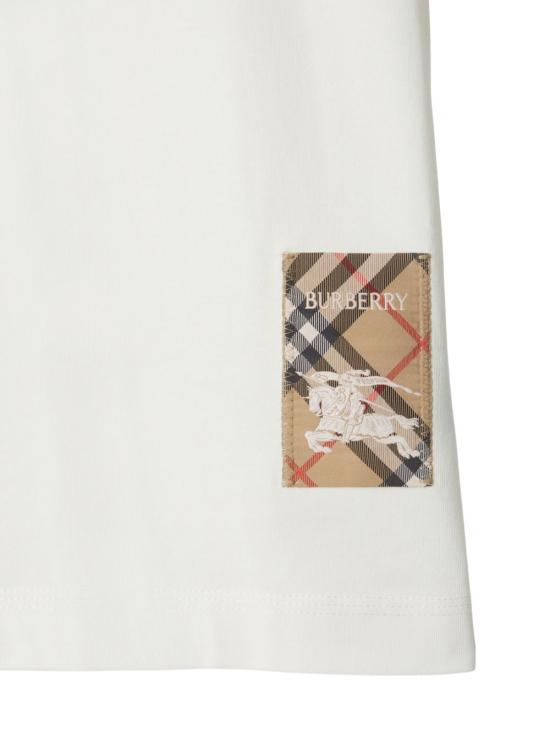 26SS 버버리 체크 라벨 티셔츠 8104886 B7078 WHITE - BURBERRY