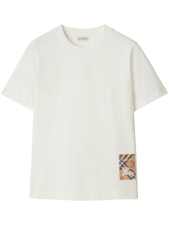 26SS 버버리 체크 라벨 티셔츠 8104886 B7078 WHITE