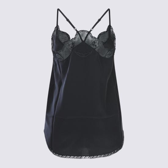 26FW 자딕앤볼테르 CHRISTY 크리스티 레이스 트리밍 실크 캐미솔 WWCR01313 011 BLACK - ZADIG & VOLTAIRE