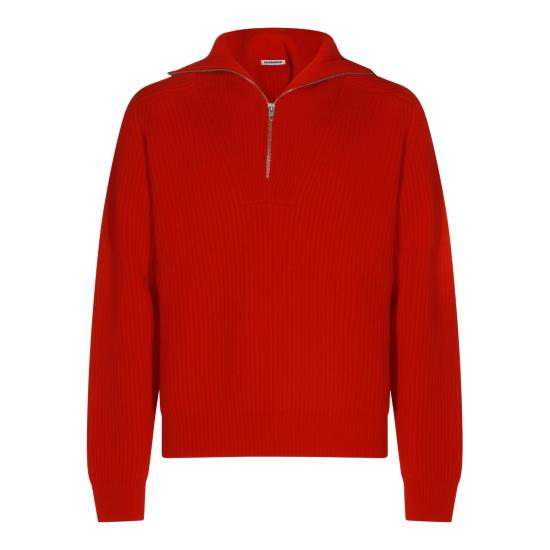26FW 질샌더 집업 니트 J22GP0291 J14848626 POPPY