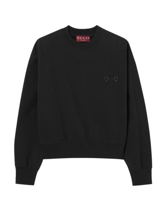 26SS 구찌 자수 코튼 저지 스웨트셔츠 837931 XJHMP1043 Black