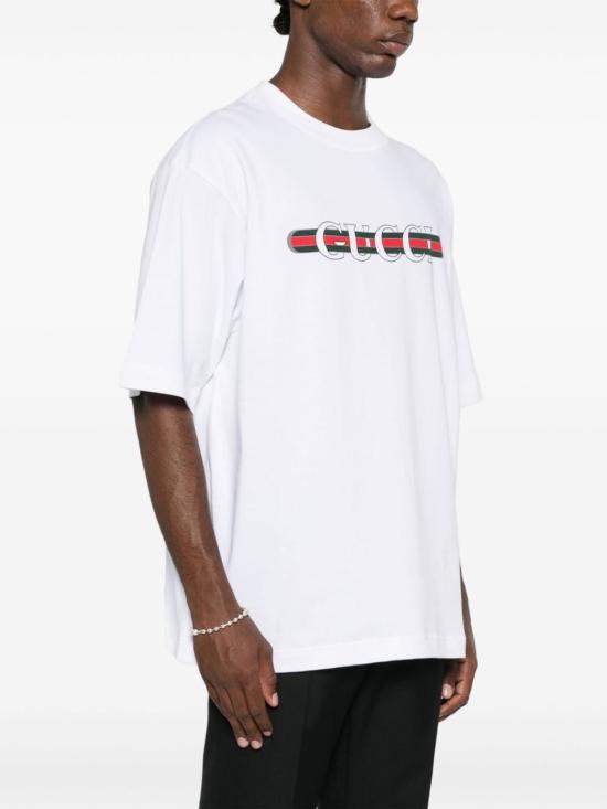 26SS 구찌 프린트 디테일 코튼 저지 티셔츠 784361 XJGKB9074 Bianco - GUCCI