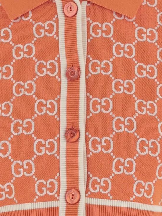 26SS 구찌 GG 코튼 자카드 크롭 가디건 856263 XKE0M6027 ORANGE - GUCCI