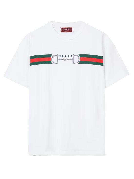 26SS 구찌 자수 코튼 저지 티셔츠 855021 XJHOJ9051 White