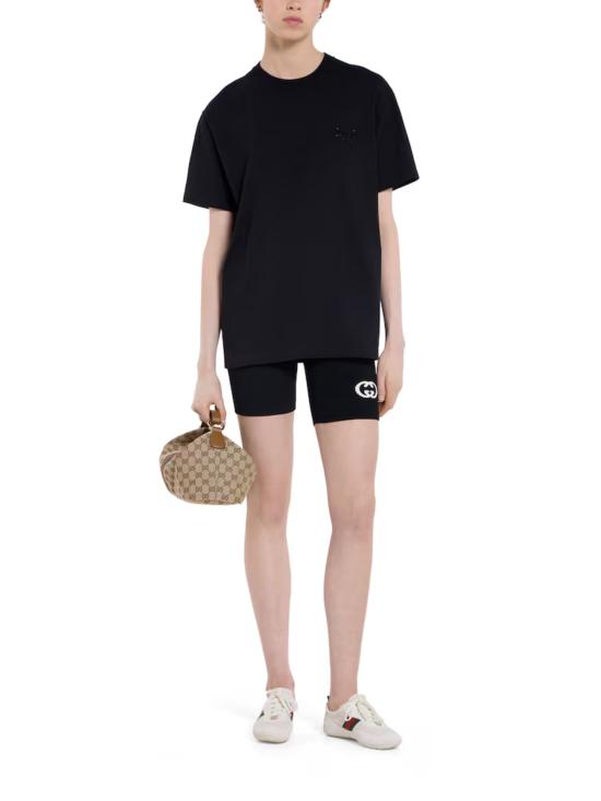 26SS 구찌 자수 코튼 저지 티셔츠 837959 XJHMR1043 Black - GUCCI
