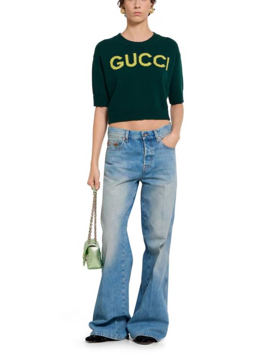 26SS 구찌 인타르시아 소프트 울 탑 851972 XKEBC3027 Green - GUCCI