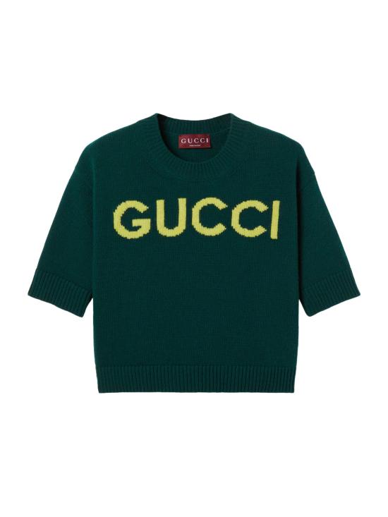26SS 구찌 인타르시아 소프트 울 탑 851972 XKEBC3027 Green