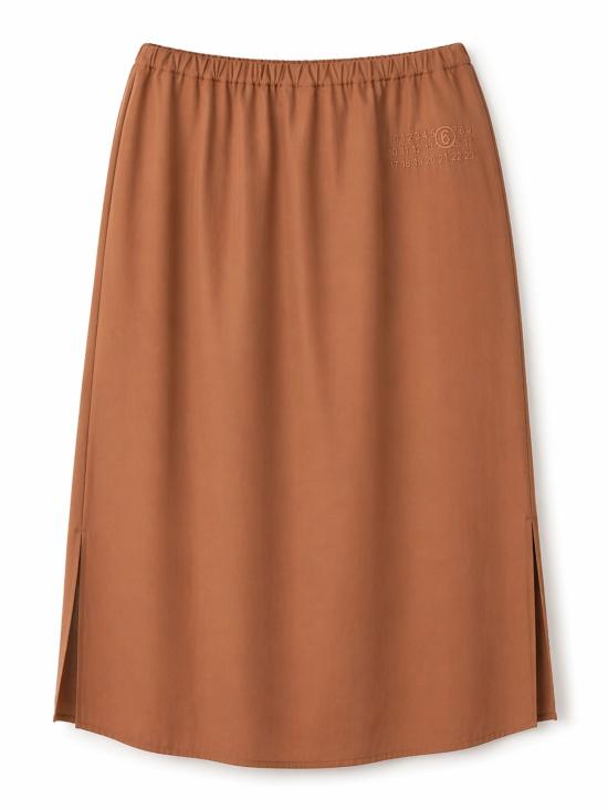 26SS MM6 메종마르지엘라 미디 스커트 S62ME0029 M35880133 Marrone