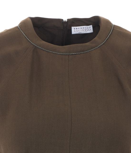 26SS 브루넬로 쿠치넬리 미디 원피스 RR17S9380 TS 09 Brown - BRUNELLO CUCINELLI