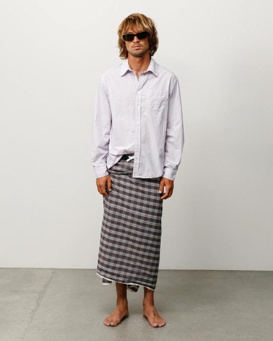 26SS 스투시 긴팔 셔츠 1110388 3531 Purple stripe - STUSSY
