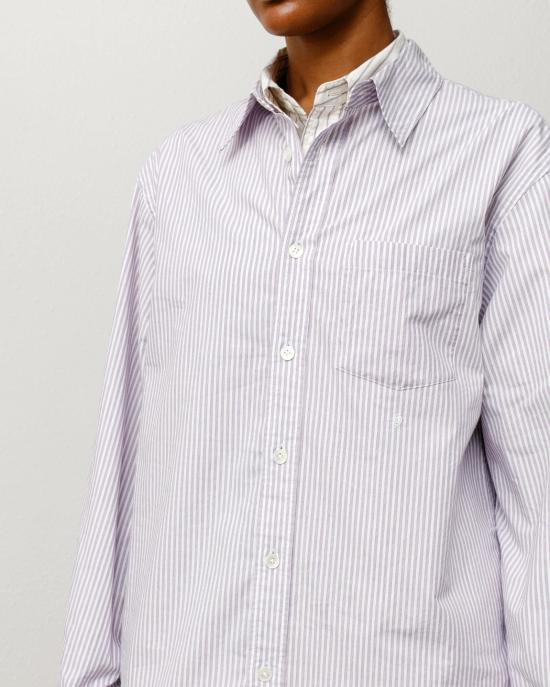 26SS 스투시 긴팔 셔츠 1110388 3531 Purple stripe - STUSSY