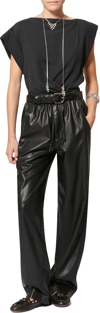 26SS 이자벨마랑 가죽 팬츠 PA0629FAD1B03E01BK BLACK - ISABEL MARANT