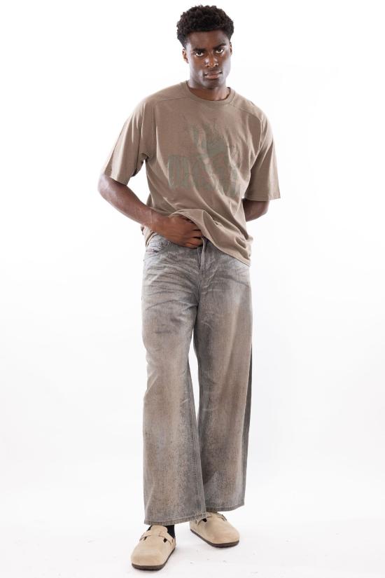 26SS 디젤 T-JUSSI 코튼 햄프 티셔츠 A22998 0WECP 7ETA Brown - DIESEL