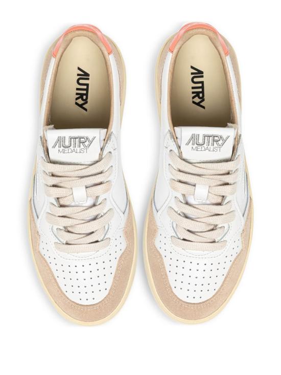 26SS 오트리 메달리스트 로우 레더 스니커즈 AULW LS13WHT PEACHP - AUTRY