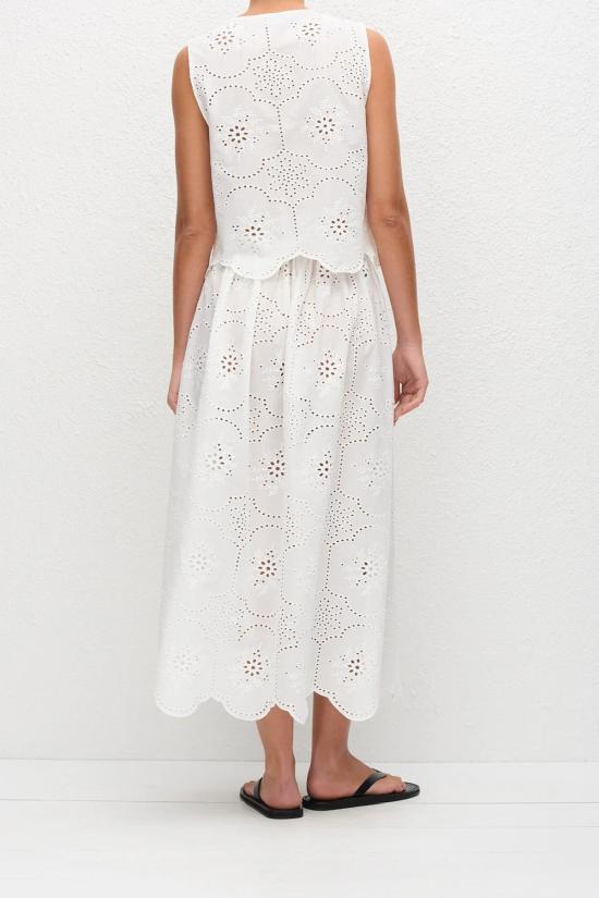  마토 민소매 티셔츠 Matteau Broderie Tie Top White - MATTEAU