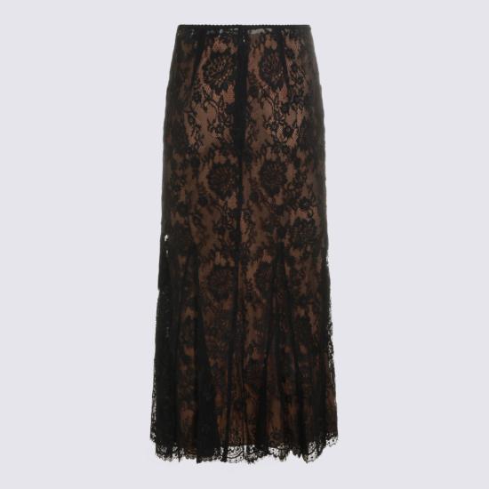 26FW 셀프 포트레이트 롱 스커트 PF26032MSKB BLACK Black - SELF PORTRAIT