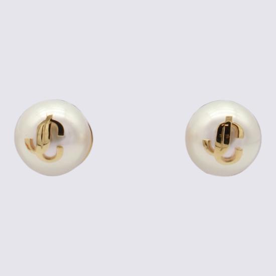 26FW 지미추 이어링 JCPEARLSTUDS DXQ0C9456 GOLD WHITE