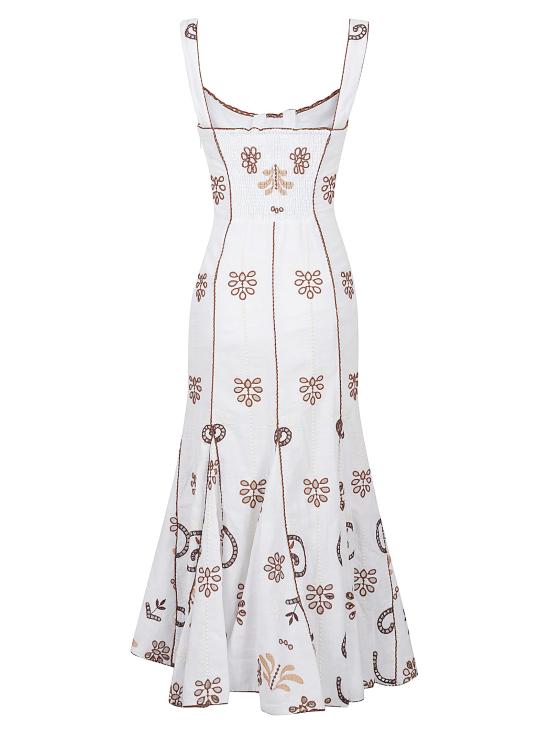 26SS 차로루이즈 미디 원피스 NAIA LONG DRESS WHITE BROWN Bianco marrone - CHARORUIZ
