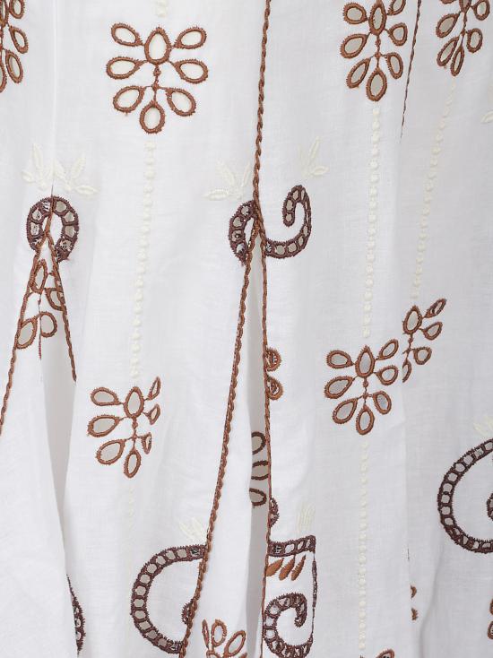 26SS 차로루이즈 미디 원피스 NAIA LONG DRESS WHITE BROWN Bianco marrone - CHARORUIZ