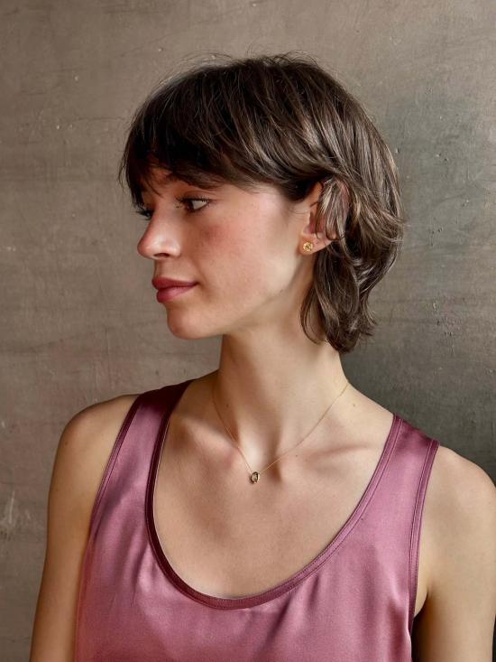  Emilie Shapiro 목걸이/팬던트 에밀리 샤피로 화이트 사파이어 펜던트 목걸이 14K 옐로우 골드 - OTHER BRANDS