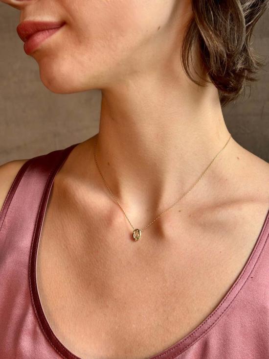  Emilie Shapiro 목걸이/팬던트 에밀리 샤피로 화이트 사파이어 펜던트 목걸이 14K 옐로우 골드 - OTHER BRANDS