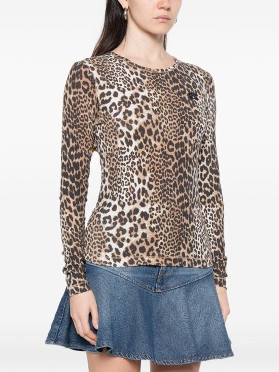 26FW 가니 반팔 티셔츠 A1050180 859 LEOPARD PRINT - GANNI