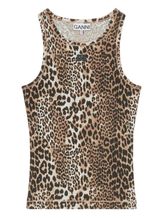26FW 가니 레오파드 립 탱크탑 A1050073 943 LEOPARD PRINT