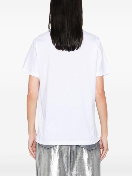 26FW 가니 베이직 저지 레오파드 릴렉스드 티셔츠 T4124 943 WHITE - GANNI
