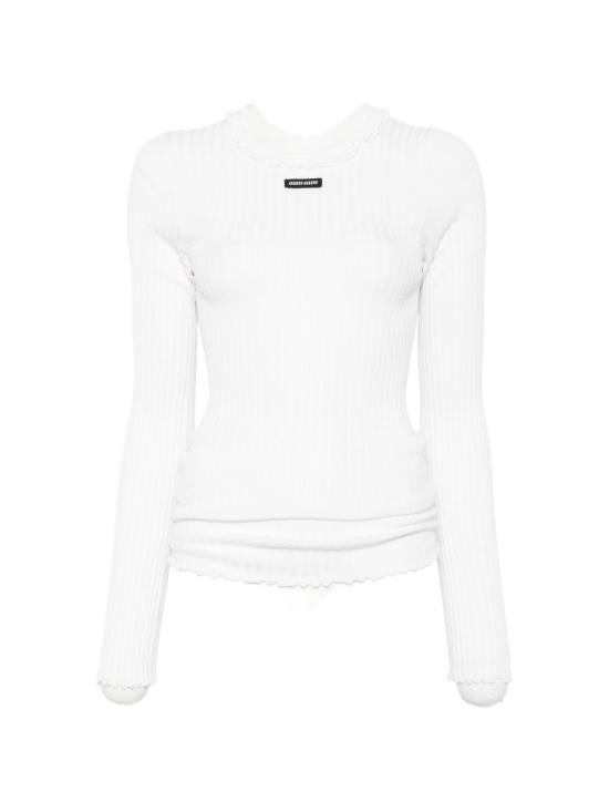 26FW 미우미우 스웨터 MML06T 191XF0009 WHITE