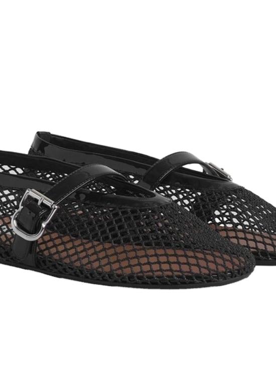 26FW 알라이아 피쉬넷 발레 플랫 AA3A029TK007 999 BLACK - ALAIA