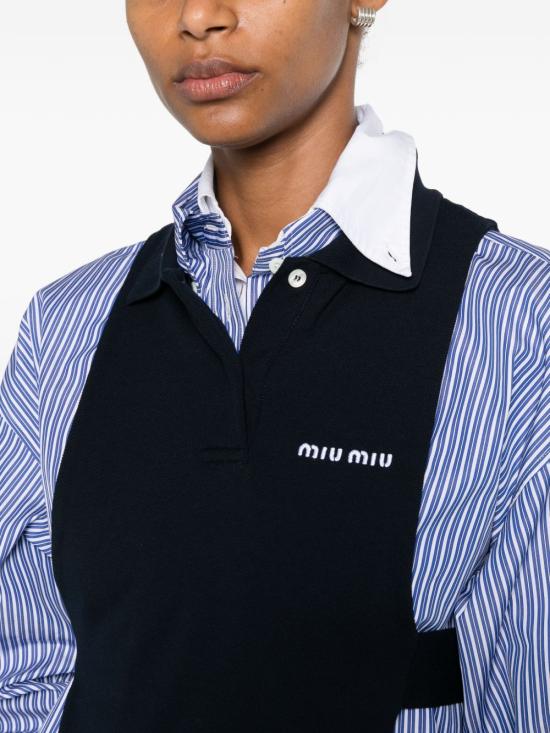 26FW 미우미우 민소매 티셔츠 MJT738 14RWF0008 NAVY - MIU MIU