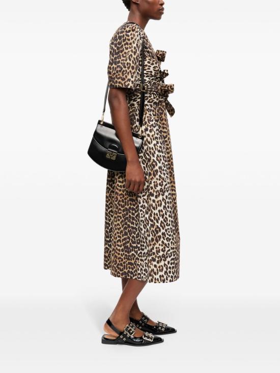 26FW 가니 레오파드 프린트 코튼 드레스 W0373 943 LEOPARD PRINT - GANNI