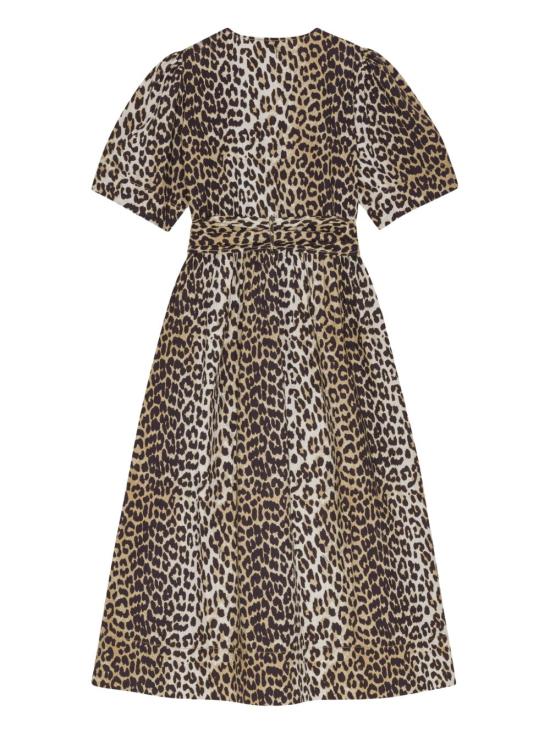 26FW 가니 레오파드 프린트 코튼 드레스 W0373 943 LEOPARD PRINT - GANNI