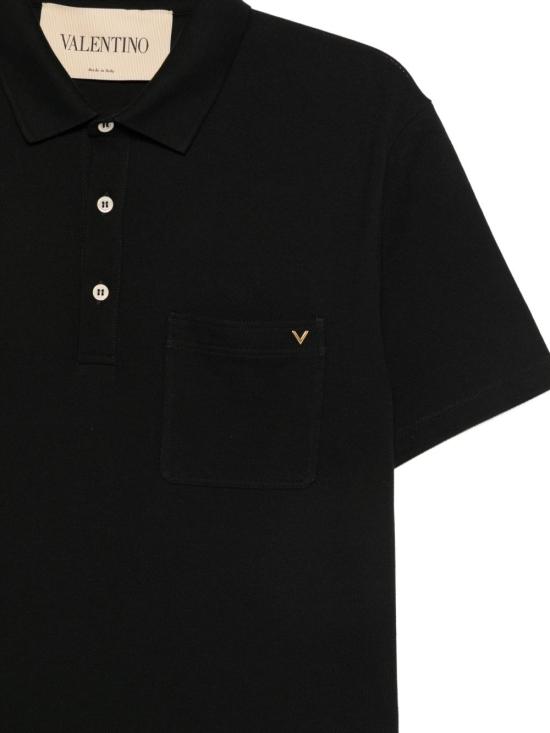 26FW 발렌티노 가라바니 폴로 티셔츠 VMH04V BMD0NO BLACK - VALENTINO GARAVANI