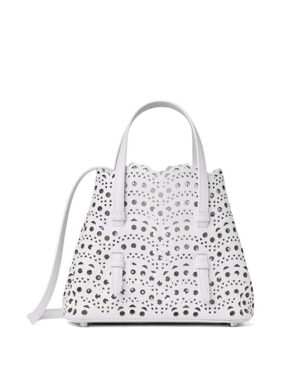 26FW 알라이아 비엔 웨이브 럭스 카프스킨 미나 20 백 AA1S06720I251 020 WHITE - ALAIA