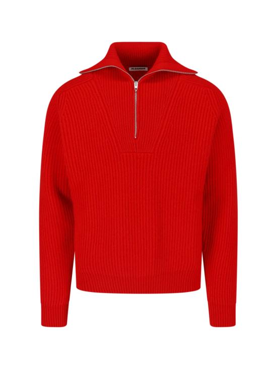 26FW 질샌더 집업 니트 J22GP0291 J14848 626 Red
