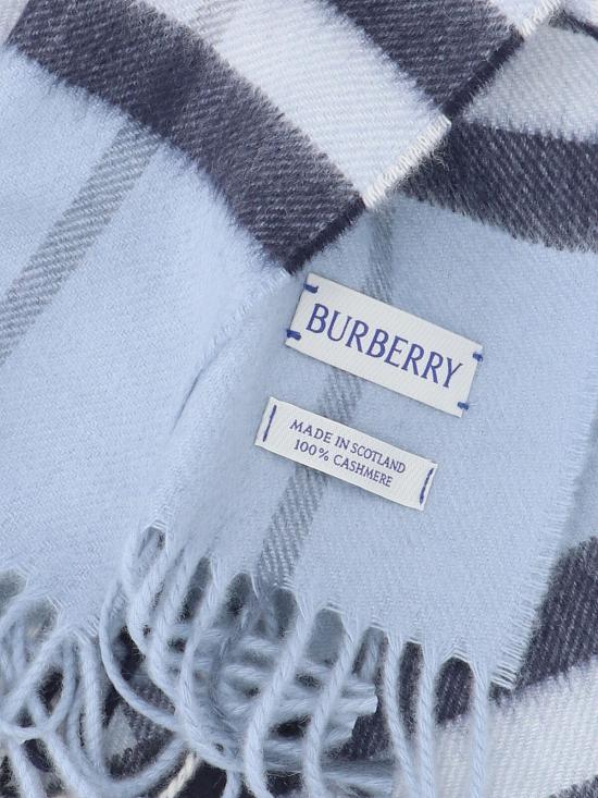 26FW 버버리 체크 캐시미어 스카프 8112636 C3263 Blue - BURBERRY