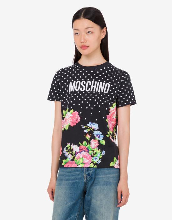 26SS 모스키노 반팔 티셔츠 AEF261E 07260541AEF3888 Black DOM - MOSCHINO