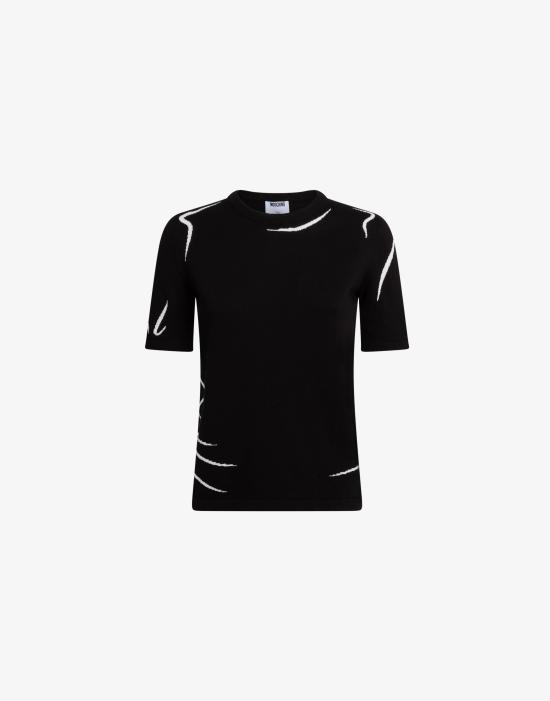 26SS 모스키노 스웨터 AEF261D 09210400AEF4555 Black DOM