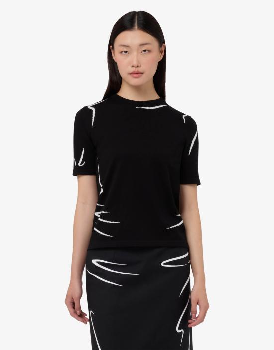 26SS 모스키노 스웨터 AEF261D 09210400AEF4555 Black DOM - MOSCHINO