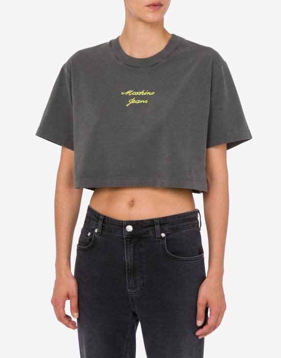26SS 모스키노 반팔 티셔츠 AEF261K107113234AEF2500 Grey DOM - MOSCHINO
